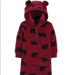 Carter’s Hooded Fleece Bear coverall - Size 6 mo